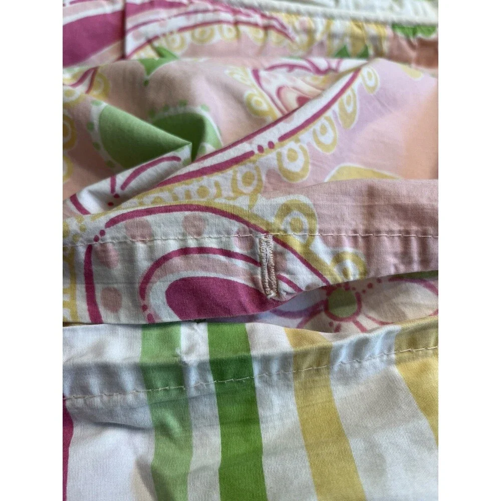 3pc Lilly Pulitzer Dan River Pink Paisley Floral Full/Queen Duvet Cover USA